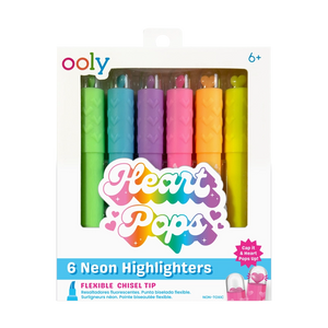Heart Pops: Neon Highlighters (Set of 6)