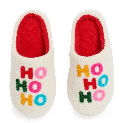 "Ho Ho Ho" Slippers - Ivory