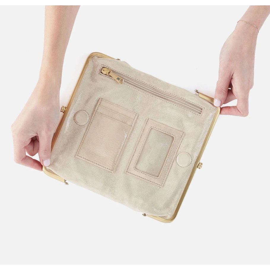 Hobo Lauren Clutch-Wallet Metallic Leather - Sand Shimmer