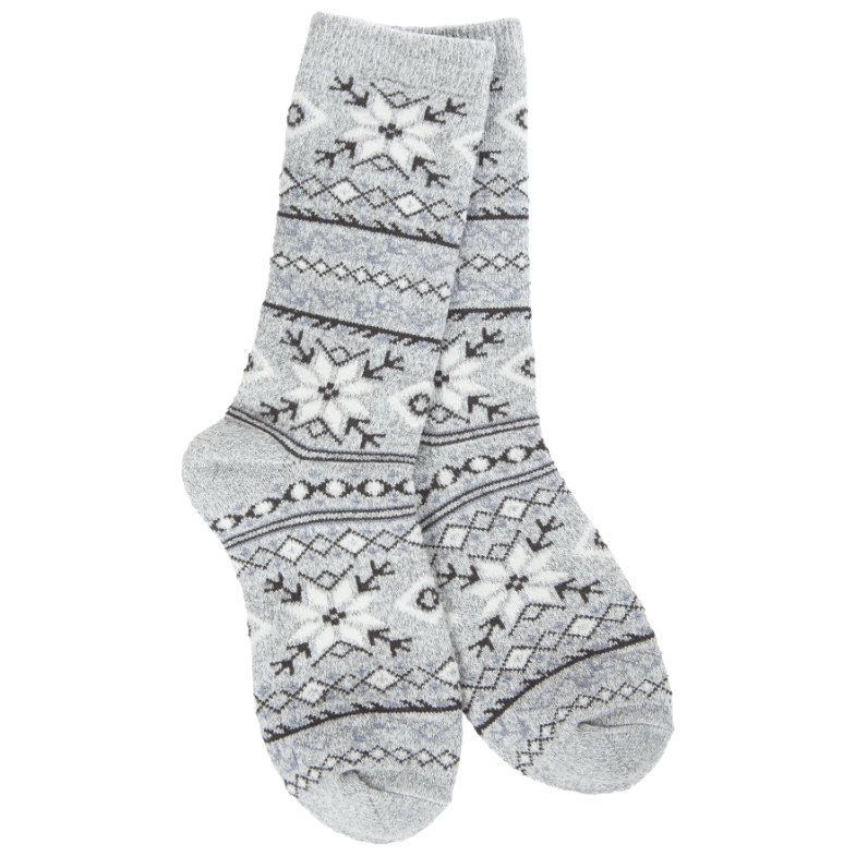 Holiday Mini Crew Sock - Fair Isle Grey