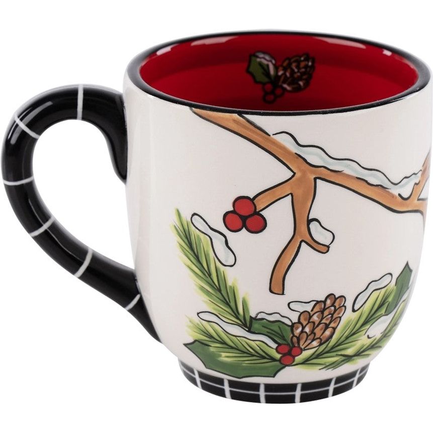 Holly Branch Red Bird Mug