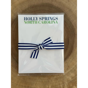 Holly Springs, North Carolina Notepad - Navy/Green Combo