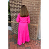 Rayne Split Neck Ruffle Tiered Maxi Dress - Pink Bubblegum
