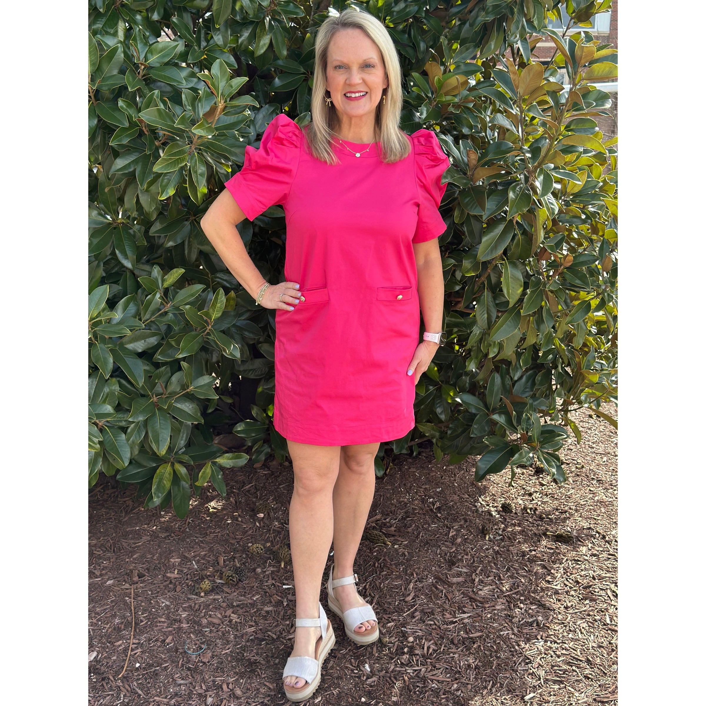 Lainey Shift Mini Dress - Hot Pink FINAL SALE Bless Your Heart Boutique Lainey Shift Mini Dress - Hot Pink FINAL SALE Bless Your Heart Boutique