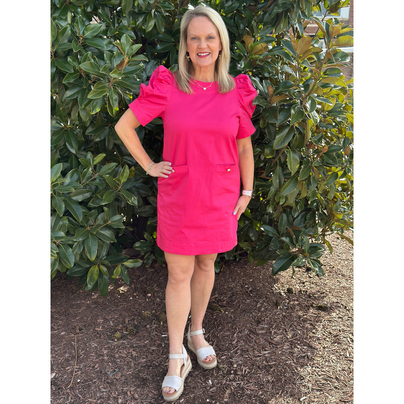 Lainey Shift Mini Dress - Hot Pink