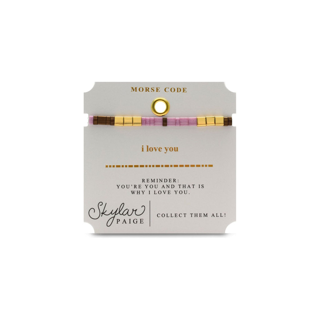 I LOVE YOU - Morse Code Tila Beaded Bracelet