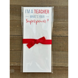 Teacher Superpower Skinny Notepad