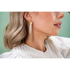 INK+ALLOY Mae Oval Brass Post 2-Color Beaded Earrings - Ivory