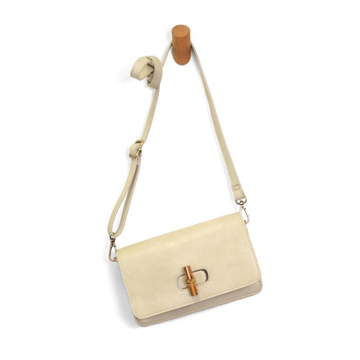 Bonnie Mini Organizer Bamboo Turnlock Crossbody - Coconut