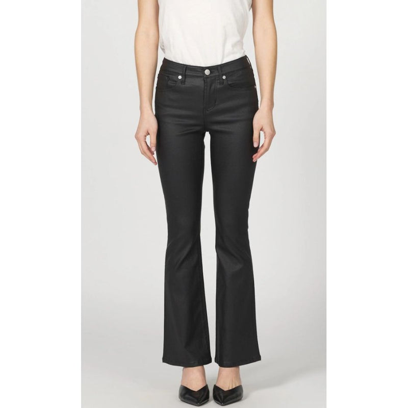 Dear John Jaxtyn Mid Rise Bootcut Coated Pants - Black