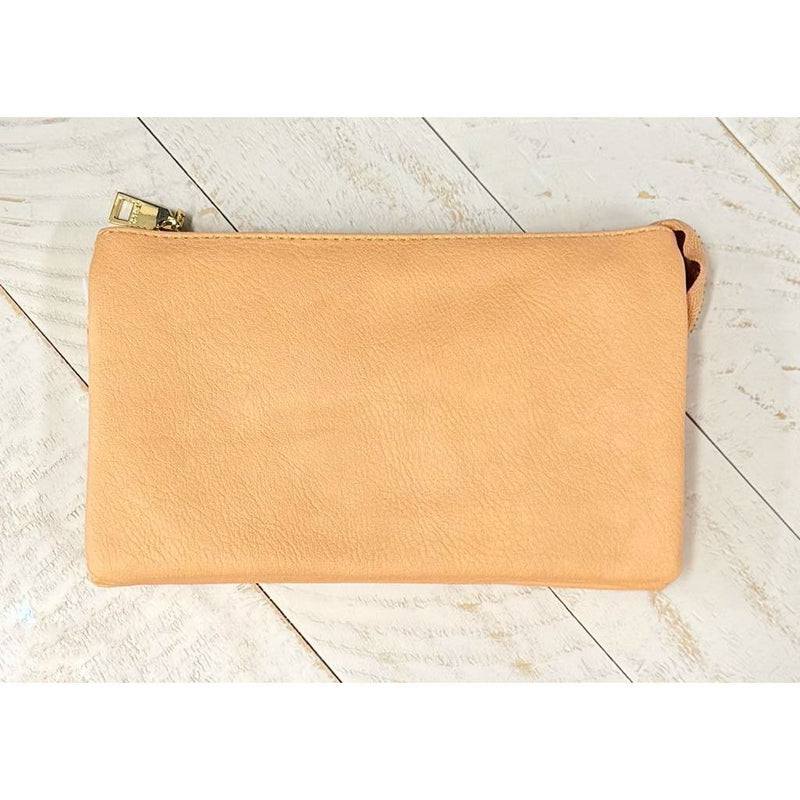 Riley Light Peach Crossbody Wristlet