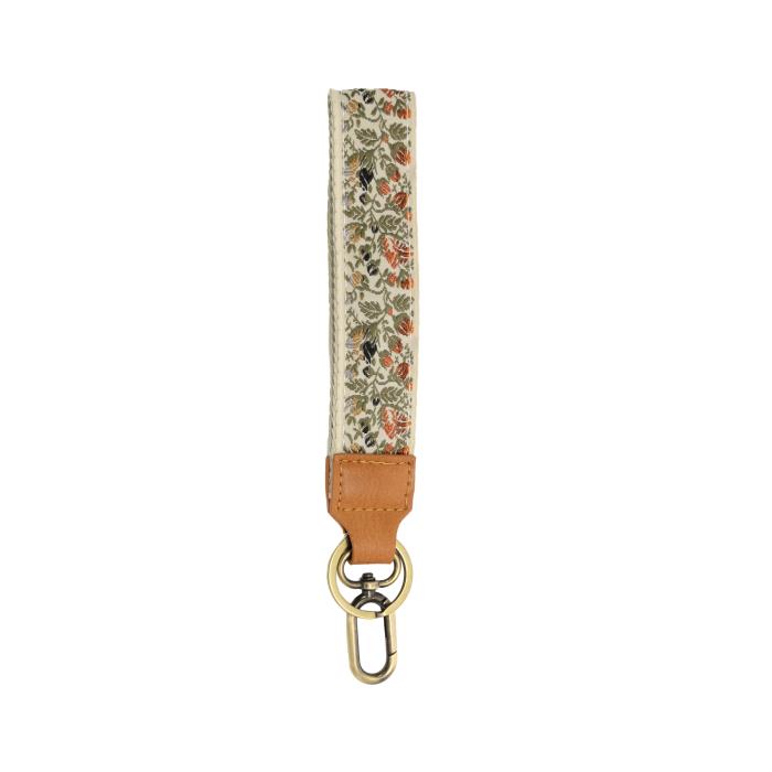 1.2"  Easy Find Wristlet Keychain - Autumnal Floral Vines