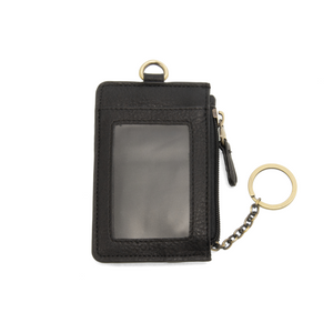 Dolly Small Card Wallet w/ Keyring - Black