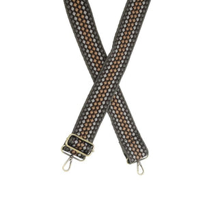 2" Charcoal Dotted Stripe Guitar Strap