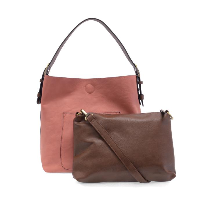 Roanoke Classic Hobo Handbag - Clay Pink/Coffee