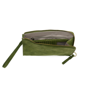 Karina Convertible Faux Suede Wristlet & Wallet - Dark Emerald