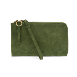 Karina Convertible Faux Suede Wristlet & Wallet - Dark Emerald