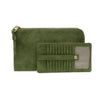 Karina Convertible Faux Suede Wristlet & Wallet - Dark Emerald