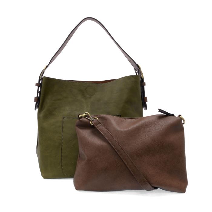 Roanoke Classic Hobo Handbag - Olive Brine/Coffee