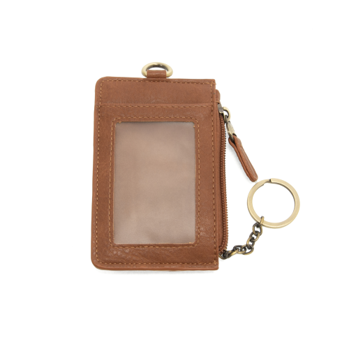 Dolly Small Card Wallet w/ Keyring - Saddle