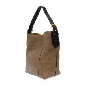 Roanoke Classic Hobo Handbag ($6 to monogram, per bag) - Cocoa/Black