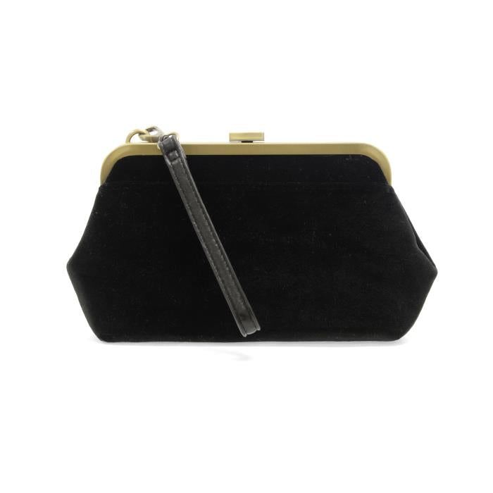 Vivie Frame Lock Convertible Crossbody/Wristlet - Black Velvet