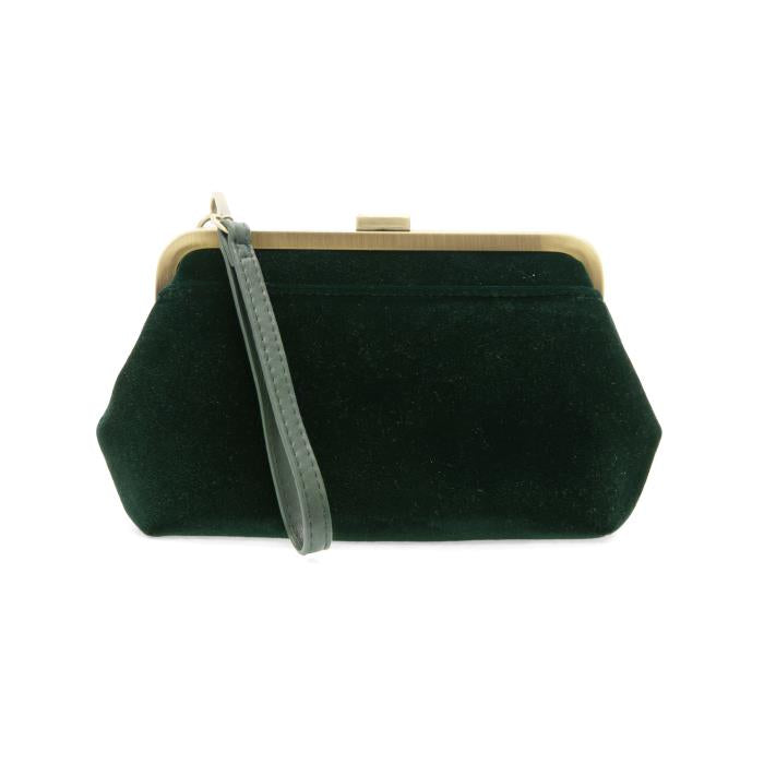 Vivie Frame Lock Convertible Crossbody/Wristlet - Deep Emerald Velvet