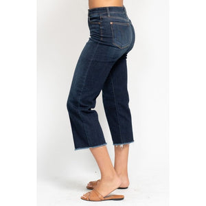 Judy Blue High Waist Cropped Wide Leg - Dark Wash