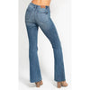 Judy Blue Mid Rise Tummy Control Vintage Wash Cut Hem Flare Jeans - Medium