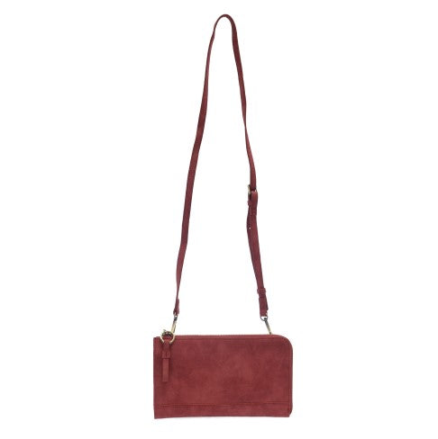 Karina Convertible Faux Suede Wristlet & Wallet - Rust