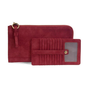 Karina Convertible Faux Suede Wristlet & Wallet - Rust