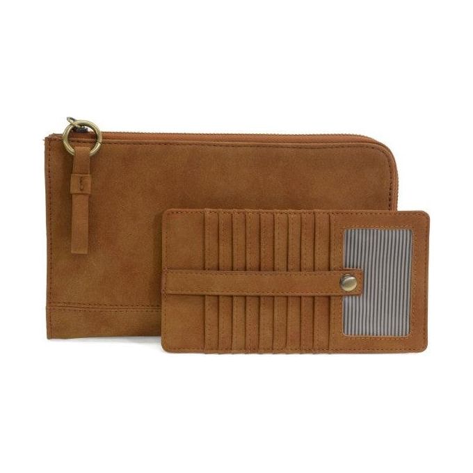Karina Convertible Faux Suede Wristlet & Wallet - Toffee