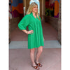 Sharon Textured Puff Sleeve Dress - Kelly Green