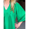 Sharon Textured Puff Sleeve Dress - Kelly Green