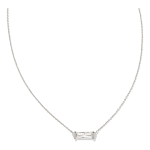 KENDRA SCOTT FLETCHER SHORT PENDANT NECKLACE RHODIUM