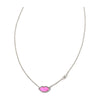 KENDRA SCOTT LIPS PENDANT NECKLACE SILVER HOT PINK MOTHER OF PEARL