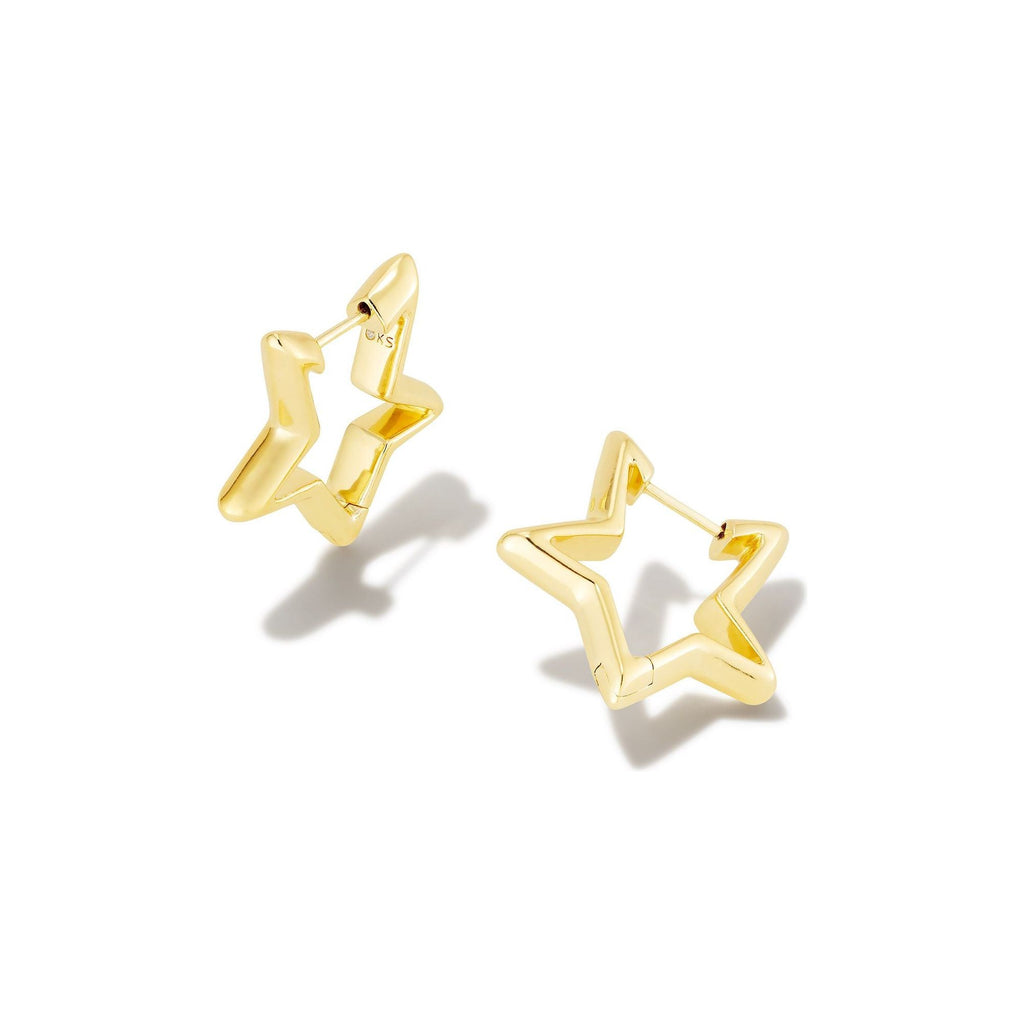 KENDRA SCOTT STAR HUGGIE EARRINGS GOLD
