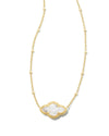 KENDRA SCOTT ABBIE PENDANT NECKLACE GOLD IVORY MOTHER OF PEARL