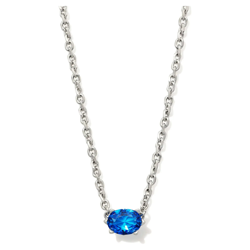 KENDRA SCOTT CAILIN CRYSTAL PENDANT NECKLACE RHODIUM BLUE VIOLET CRYSTAL