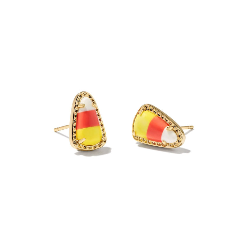 KENDRA SCOTT CANDY CORN STUD EARRINGS GOLD CANDY CORN MAGNESITE