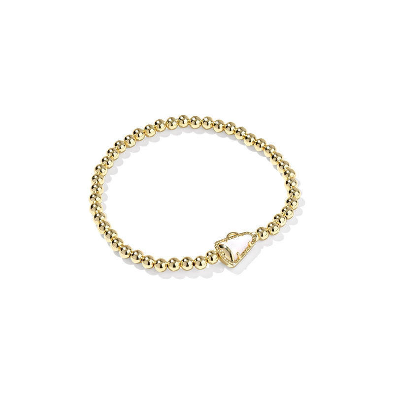 Gold bracelet with a cheer megaphone on a white background