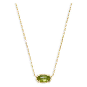 KENDRA SCOTT ELISA SHORT PENDANT NECKLACE GOLD PERIDOT ILLUSION