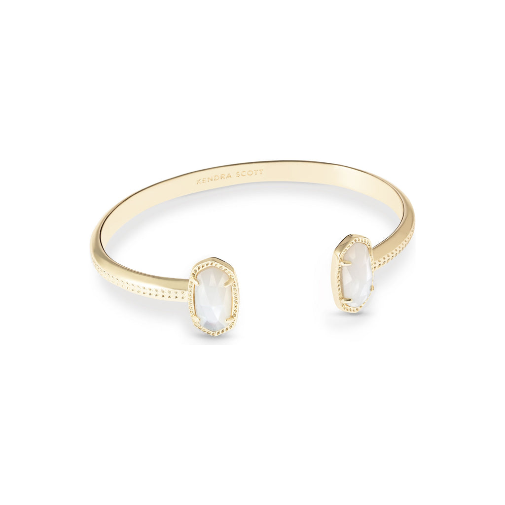 KENDRA SCOTT ELTON CUFF BRACELET GOLD IVORY MOTHER OF PEARL