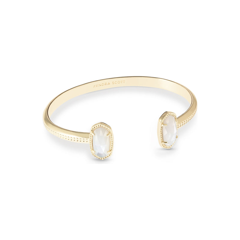 KENDRA SCOTT ELTON CUFF BRACELET GOLD IVORY MOTHER OF PEARL