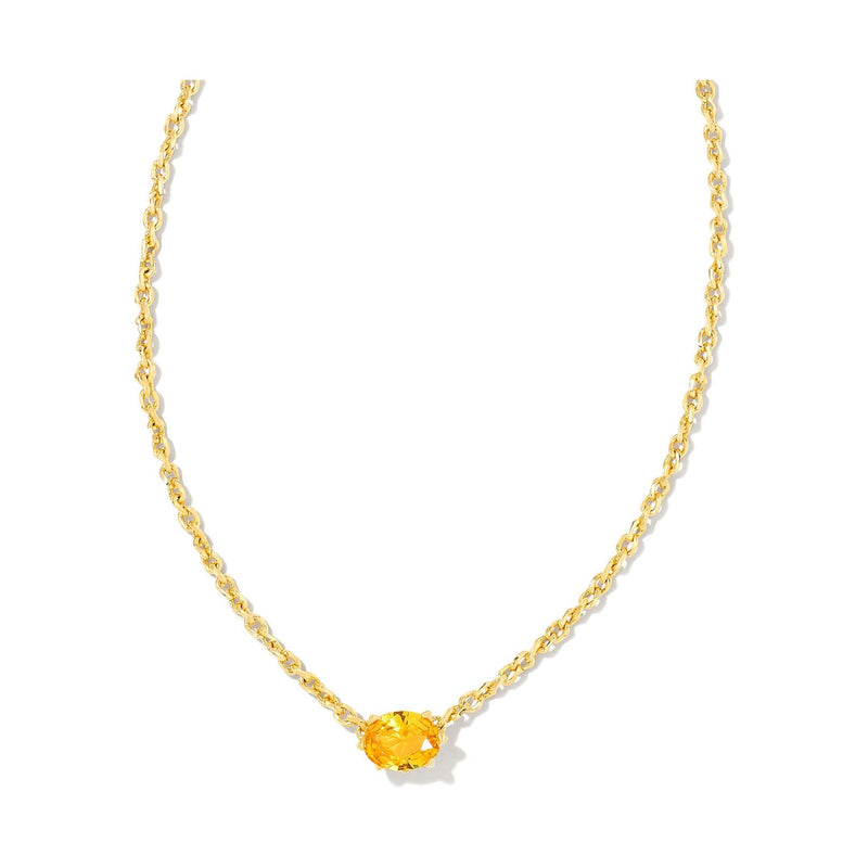 KENDRA SCOTT CAILIN CRYSTAL PENDANT NECKLACE GOLD GOLDEN YELLOW CRYSTAL