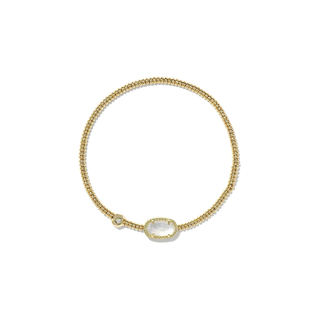 KENDRA SCOTT GRAYSON STRETCH BRACELET GOLD IVORY MOTHER OF PEARL