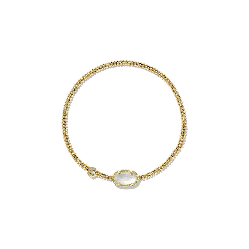 KENDRA SCOTT GRAYSON STRETCH BRACELET GOLD IVORY MOTHER OF PEARL