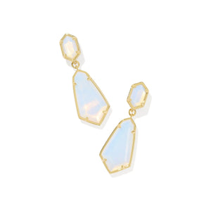 KENDRA SCOTT HALLIE CONVERTIBLE DROP EARRINGS GOLD OPALITE ILLUSION