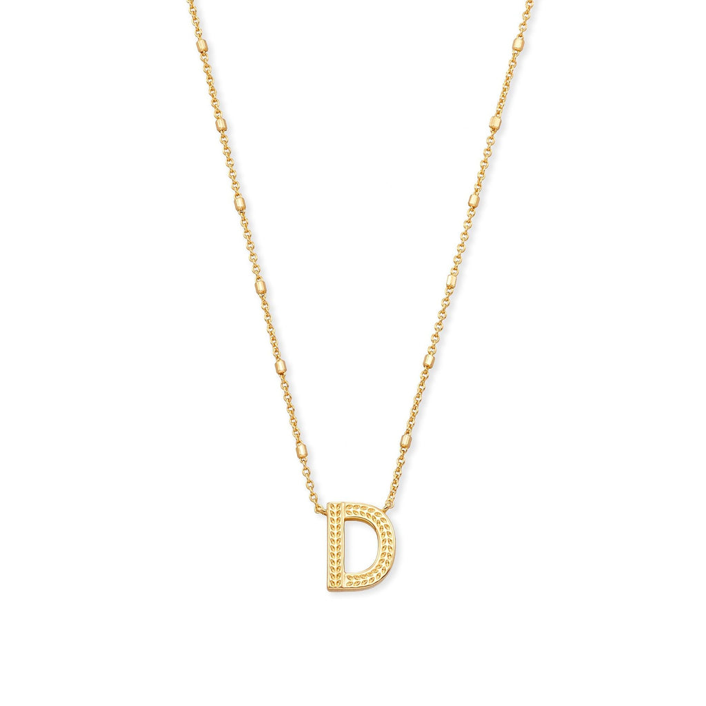 KENDRA SCOTT LETTER D PENDANT NECKLACE GOLD METAL