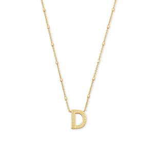 KENDRA SCOTT LETTER D PENDANT NECKLACE GOLD METAL